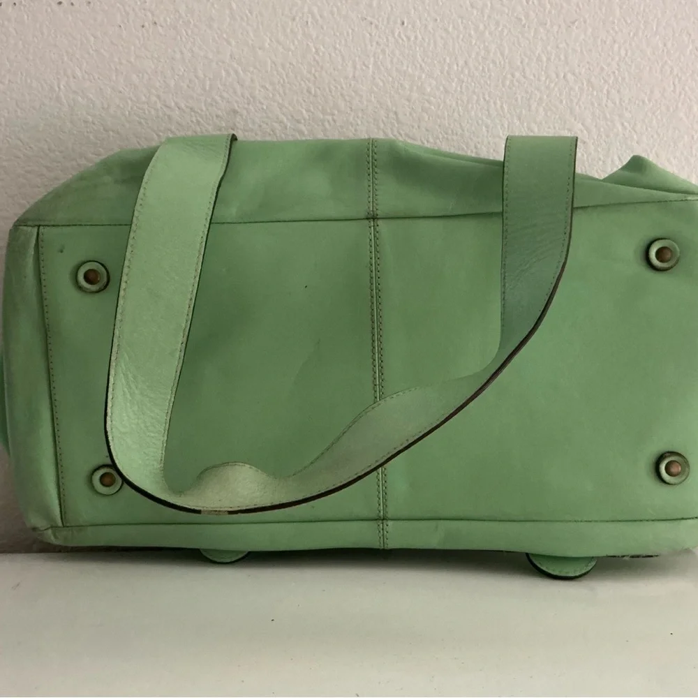 Banana Republic Mint Green Shoulder Bag with Gold Buckles
